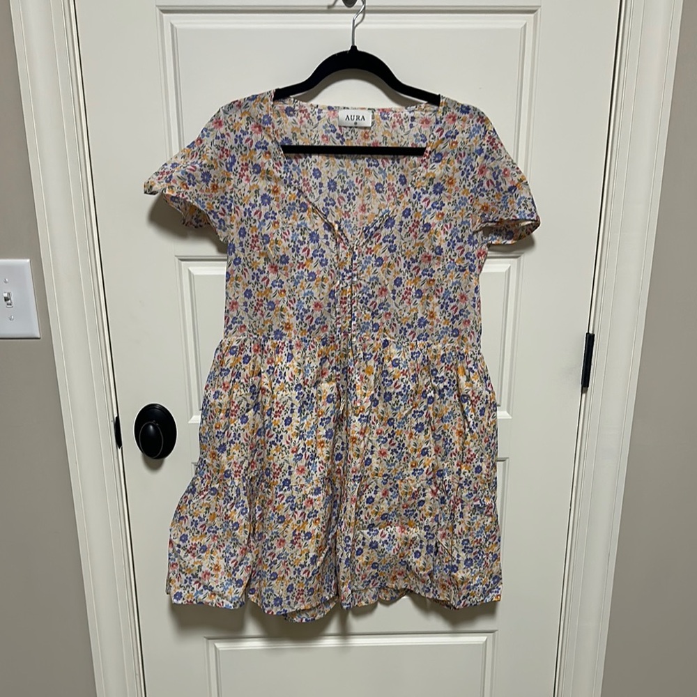 Aura Floral Short Sleeve Dress
